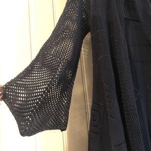 Navy blue cardigan style sweater